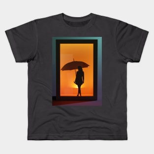 Papercut style 3D sunset art Kids T-Shirt